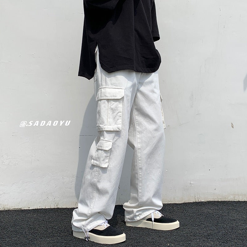Harajuku Style Loose Fit Workwear Pants for Men