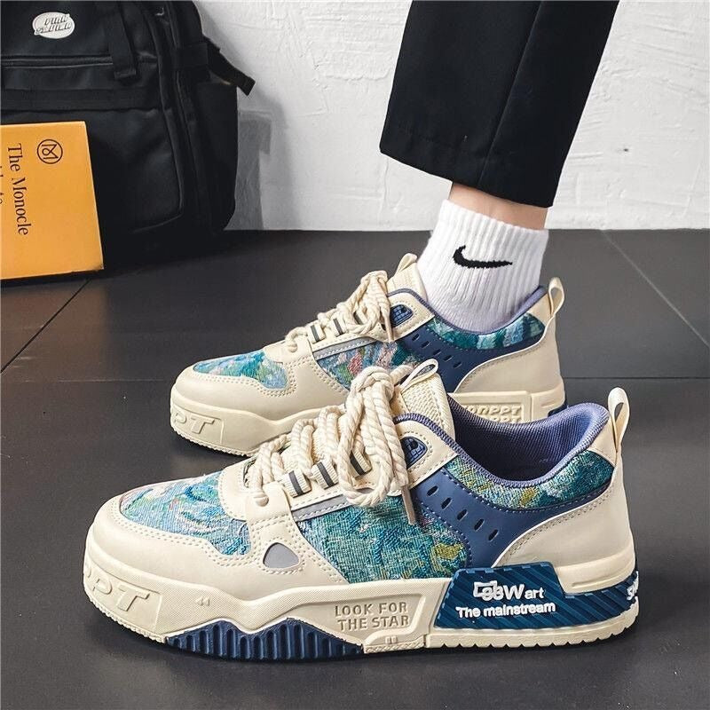 Men's Playful Breathable Canvas Shoes - Trendy Dad Sneakers