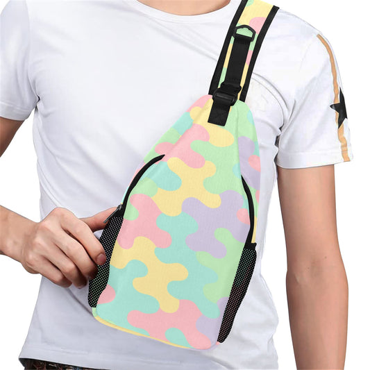 Pastel Camo Men's Casual Chest Bag