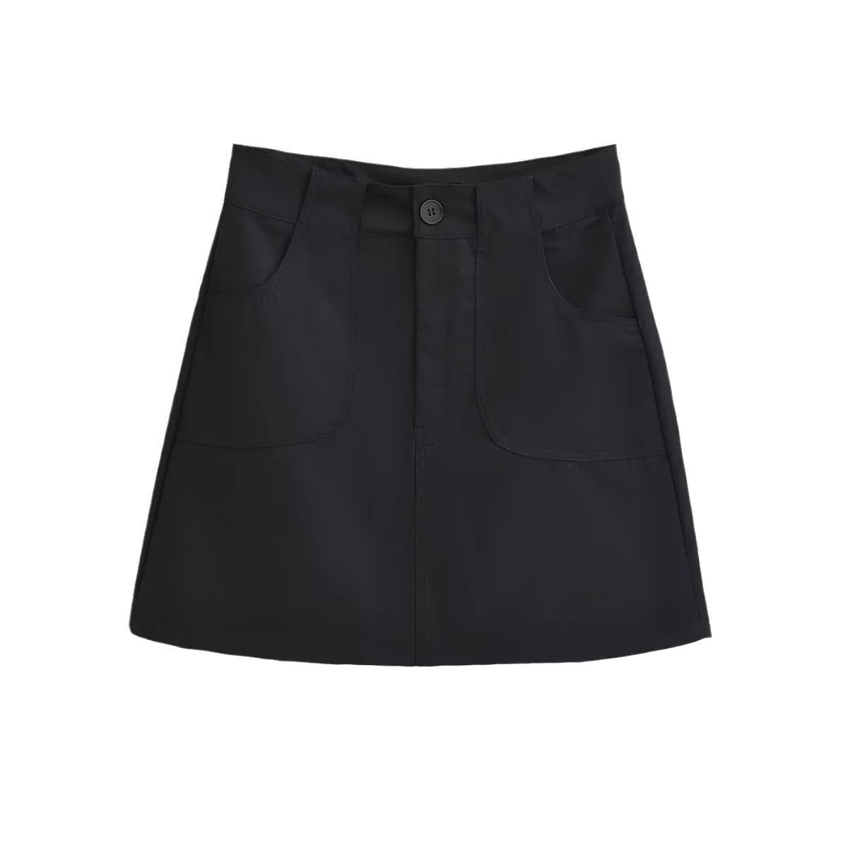 High-Waisted A-Line Skirt in Black, White, Gray, and Khaki