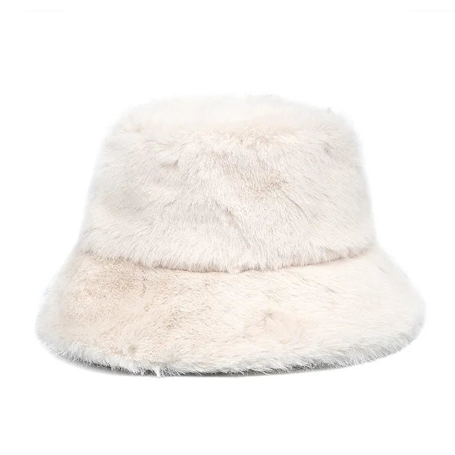 Harajuku Style Zebra Print Faux Fur Panama Bucket Hat