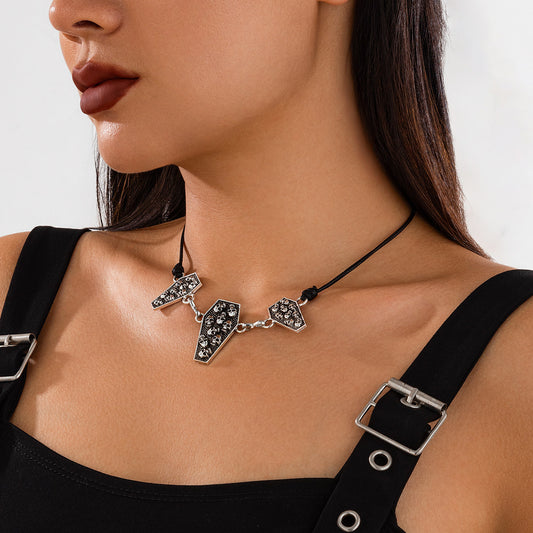 Skull Coffin Necklace with Irregular Chain