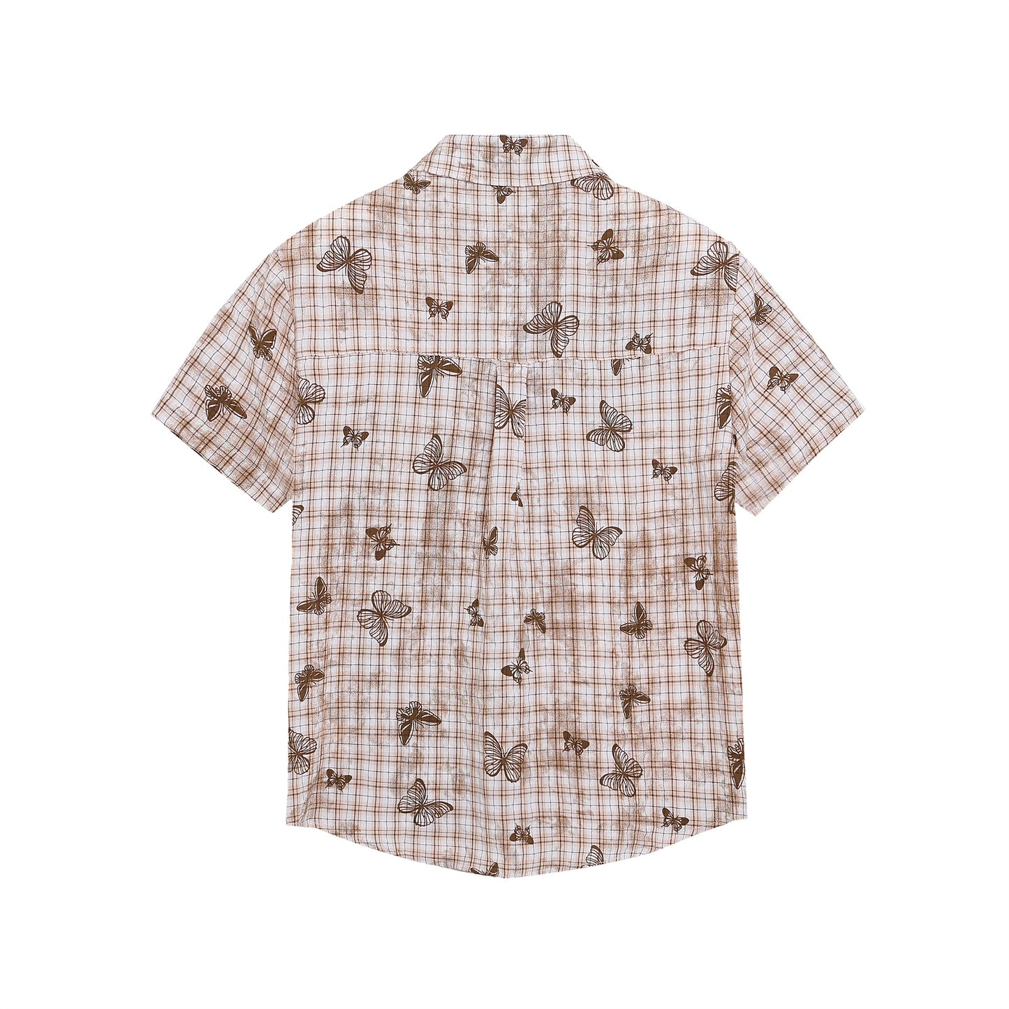 Playful Embroidered Checkered Short Sleeve Shirt for Women