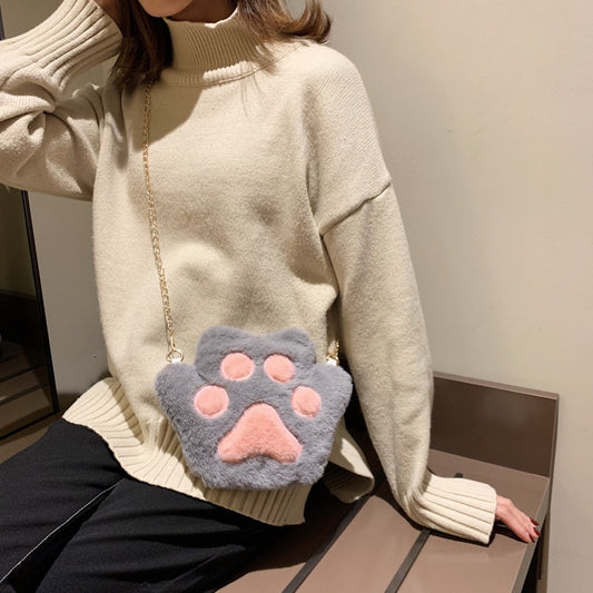 Cute Bear Paw Plush Coin Purse for Kids