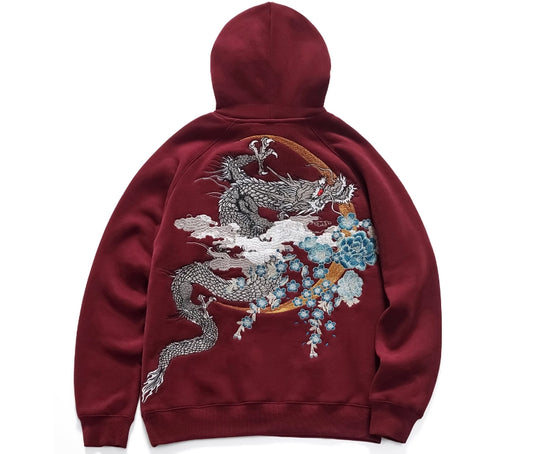 Dragon Thorn Hooded Hoodie - Harajuku Style Sweatshirt