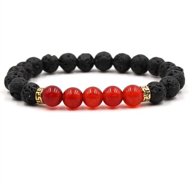 Buddha Bless Black Lava Chakra Bracelet