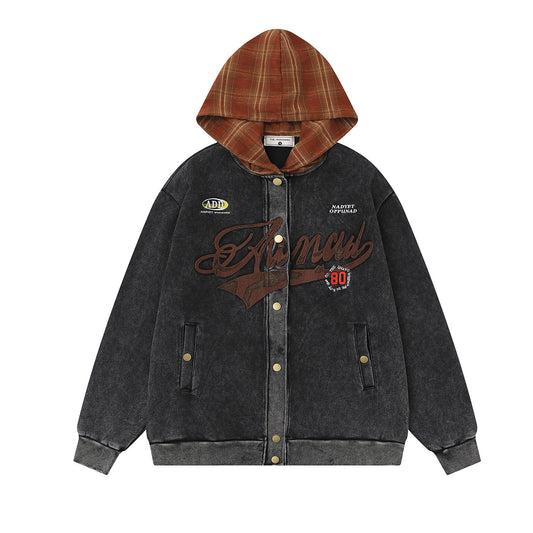 Vintage Washed Embroidered Flying Jacket