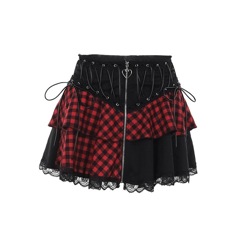 Women's Mini Skirt, Halloween Style, Elegant Light Music Girl, Spliced Midi Skirt