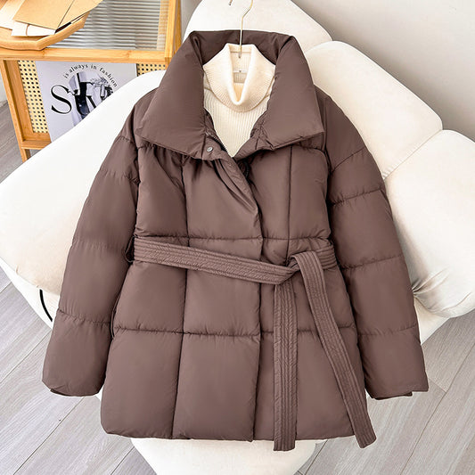 Harajuku Style Winter Thick Stand Collar Parka for Women
