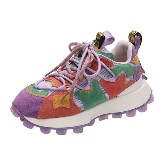 Harajuku Style Breathable Platform Sneakers for Women
