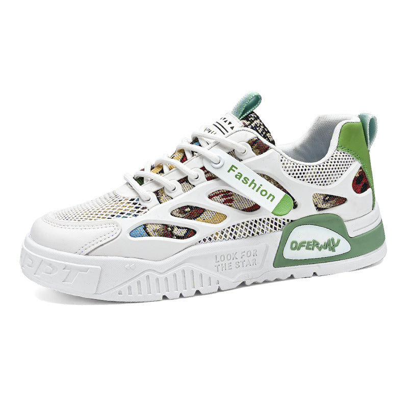 Men's Playful Mesh Board Shoes - Harajuku Style