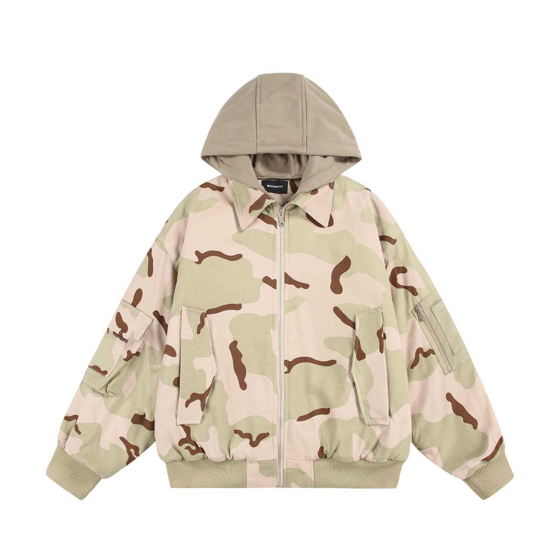 Faux Two-Piece Hooded Cotton Jacket Couple Warm Casual Cotton Coat