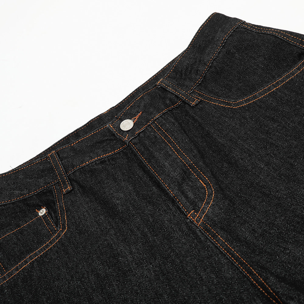 Men's Loose Wide-Leg Denim Trousers - Harajuku Inspired