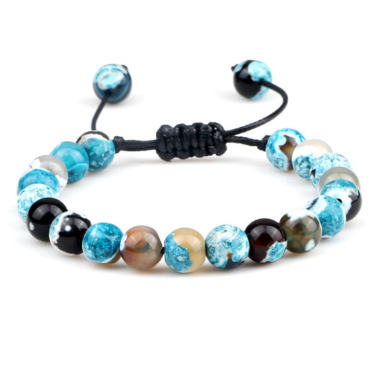 8mm Tiger Eye Stone Beads Bracelet - Adjustable & Braided