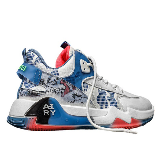 Trendy High Top Men’s Shoes - Breathable Leather Casual Sports Footwear