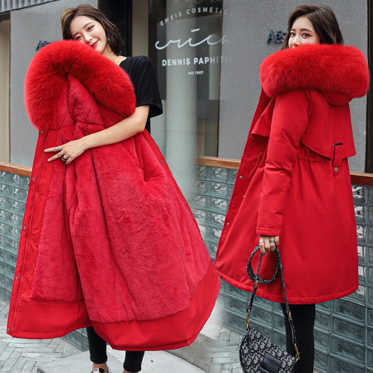 Korean Harajuku Big Fur Collar Fleece Jacket for Women