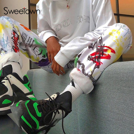 Sweetown Harajuku Baggy Cargo Pants for Women