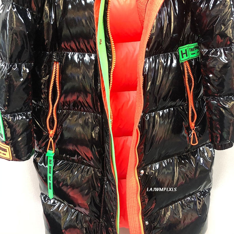Harajuku Style Women's Mid-Length Hooded Down Jacket