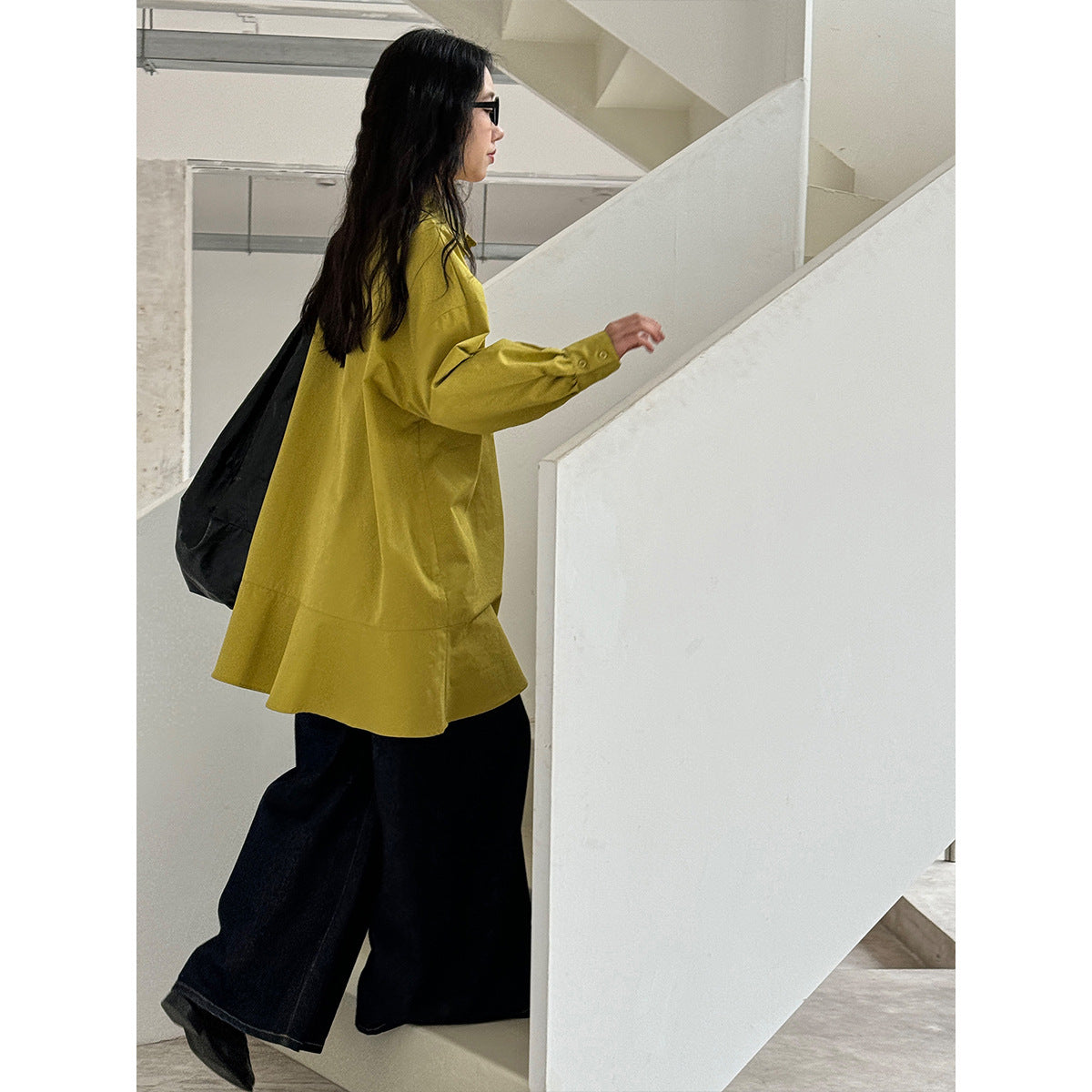 Minimalist Collar Dress with Fish Tail Hem
