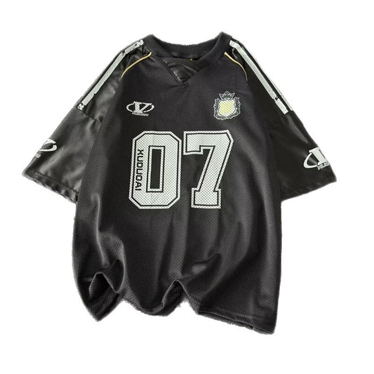 Graffiti Printed Mesh Jersey T-Shirt