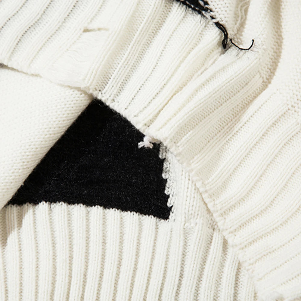Splice Sweater Stars Knit Pullover Sweater Cotton Harajuku Soft