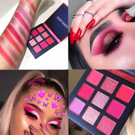 Beauty Glazed 9-Color Eyeshadow Palette - Playful Pink & Yellow