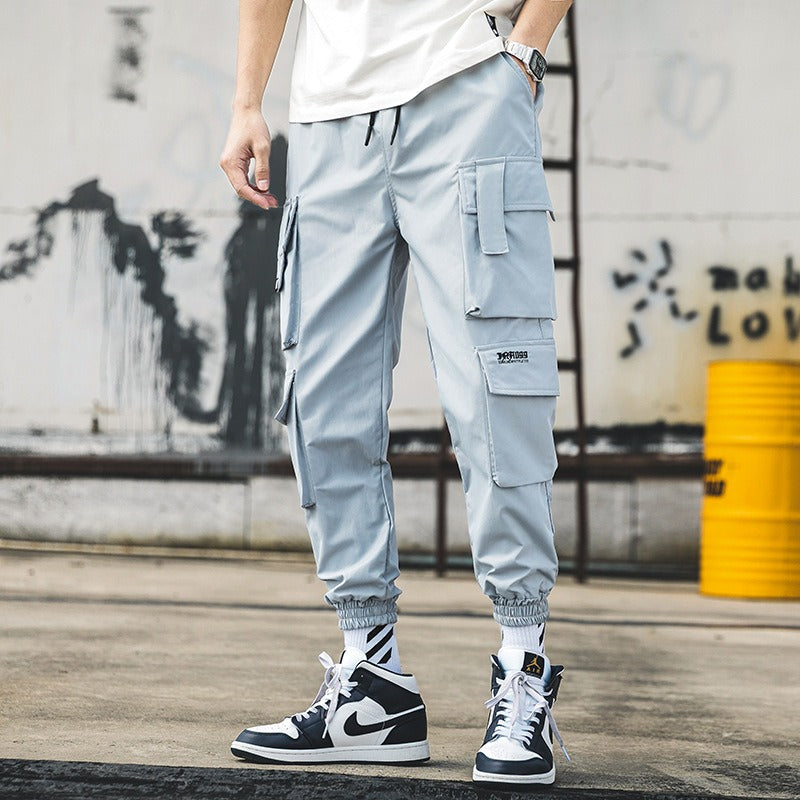 Trendy Harajuku Style Cropped Sports Pants for Men