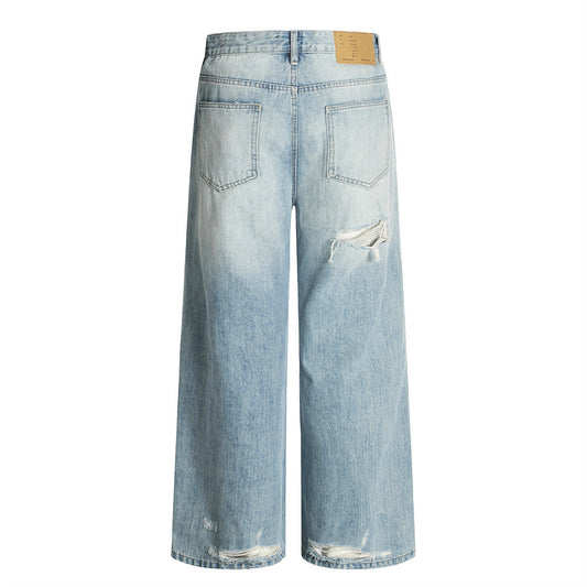 Washed Gradient Denim Dad Jeans - Harajuku Street Style