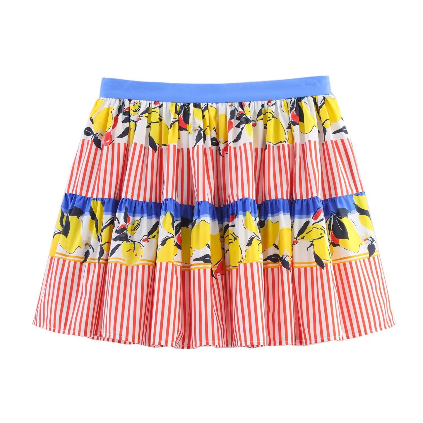 Playful Printed Elastic Waist Short Skirt