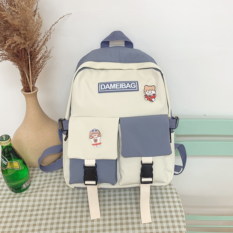 New Panelled Waterproof Nylon Women Backpack