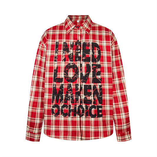 Harajuku Style Loose Plaid Shirt for Men