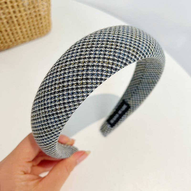 Plaid Hair Band - French Retro Style R525