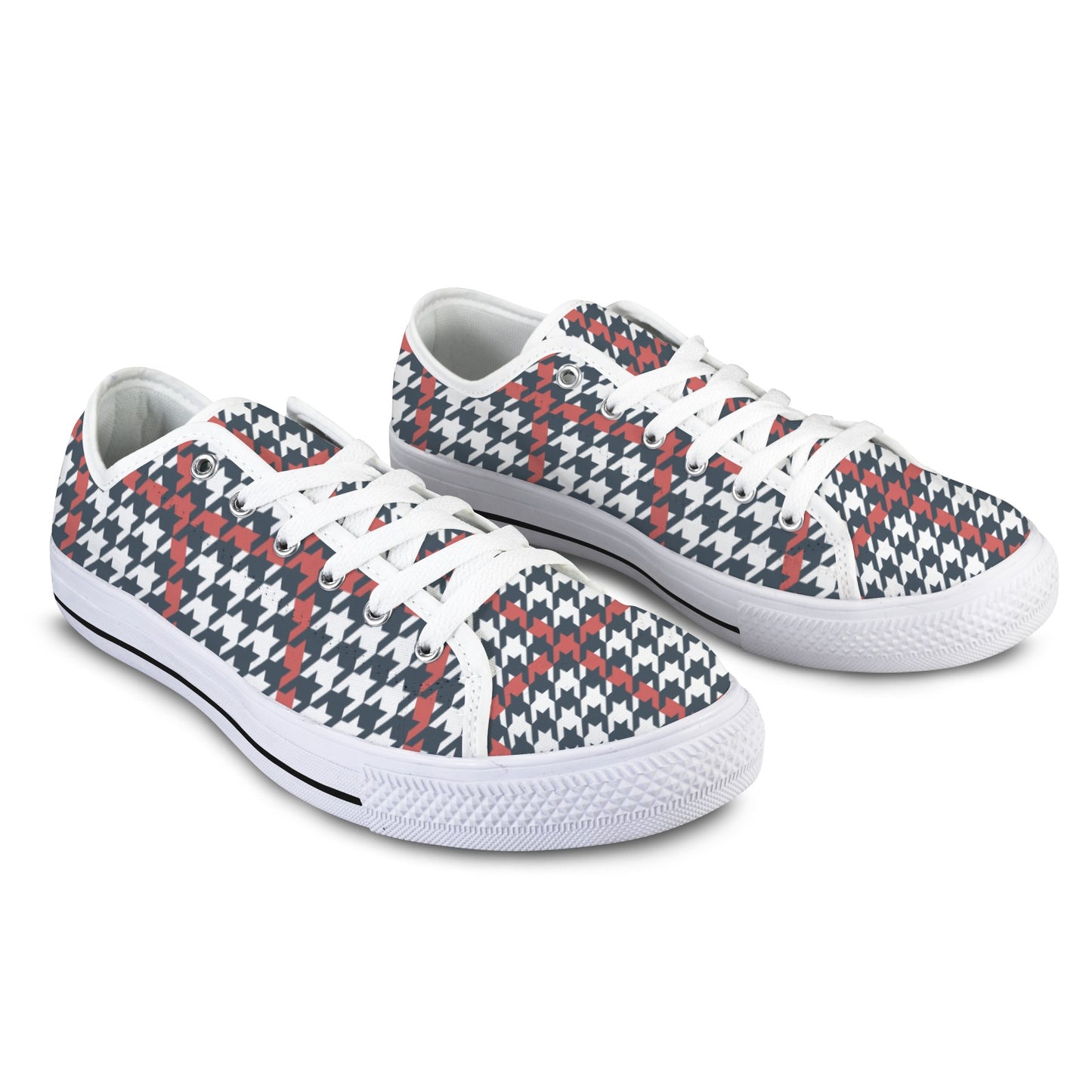 Simple Plaid Low Top Women's Shoes