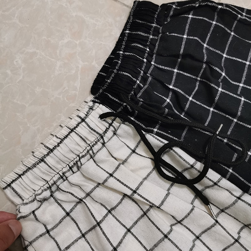 Vintage Plaid Patchwork Pants