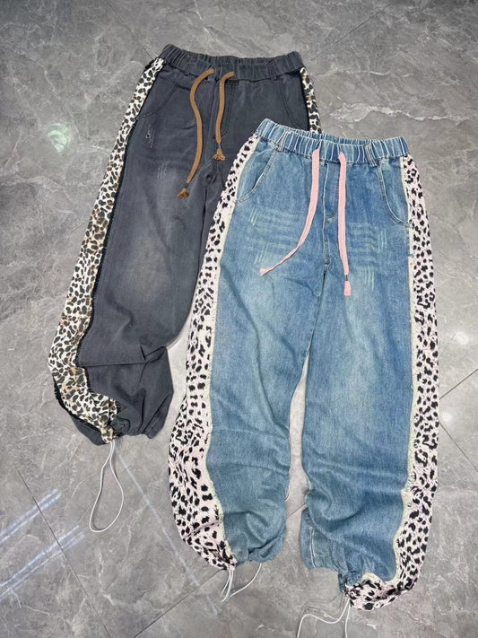 Personalized Trendy Leopard Print Splicing Leggings