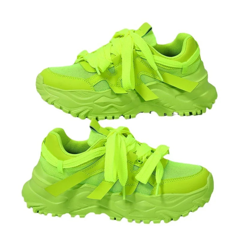 Spring Green Breathable Casual Sneakers for Harajuku Style