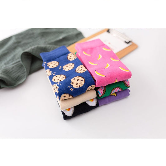 Cute Cartoon Food Socks - Banana, Avocado & More