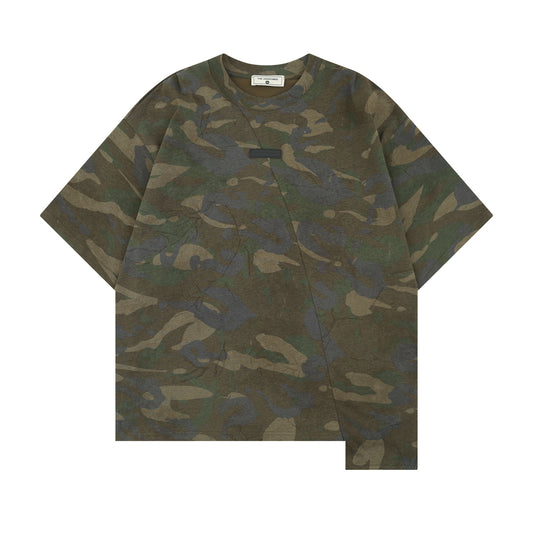 Retro Spliced Irregular Design Short Sleeve T-Shirt