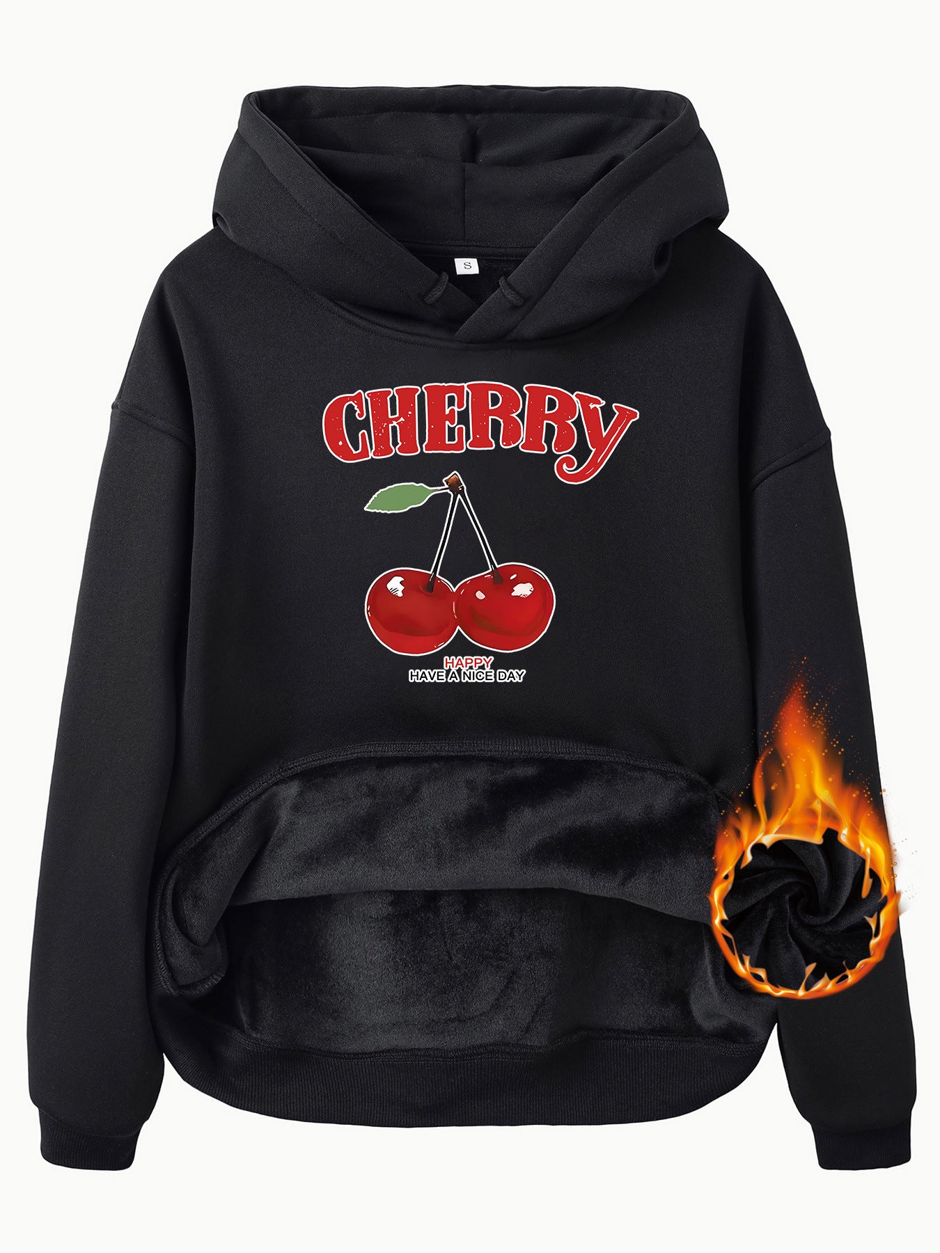 Hooded Long Sleeve Fleece Hoodie with Kangaroo Pocket