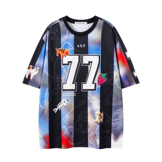 Retro Fun Striped Floral T-Shirt
