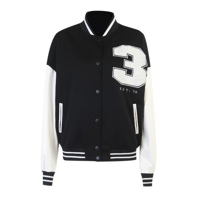 Spicy Girl Lettered Baseball Jacket for Women