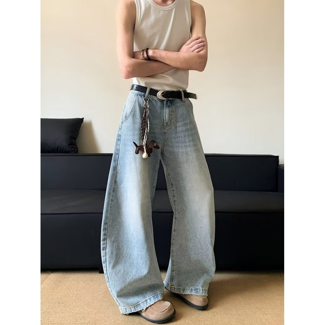 Harajuku Style Loose Straight Leg Denim Pants
