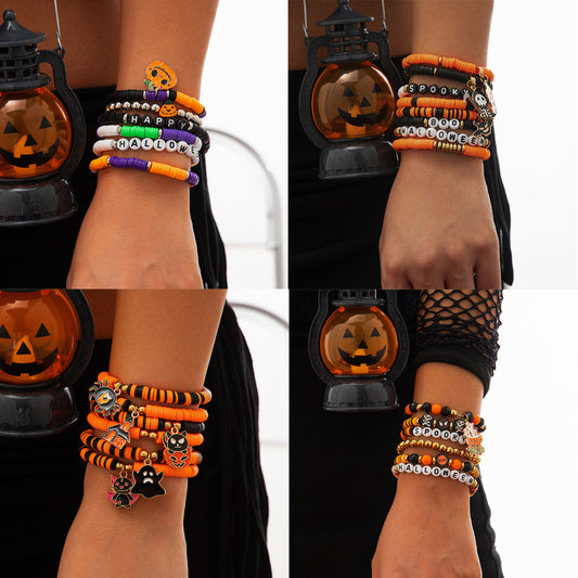 Gothic Pumpkin Charm Bracelet - Harajuku Style