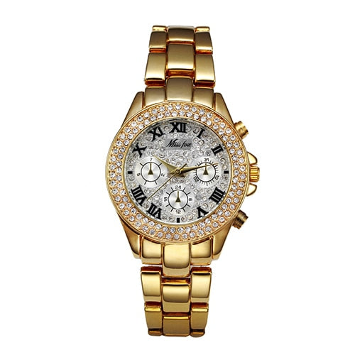 MISSFOX Luxury 18K Gold Women’s Quartz Watch