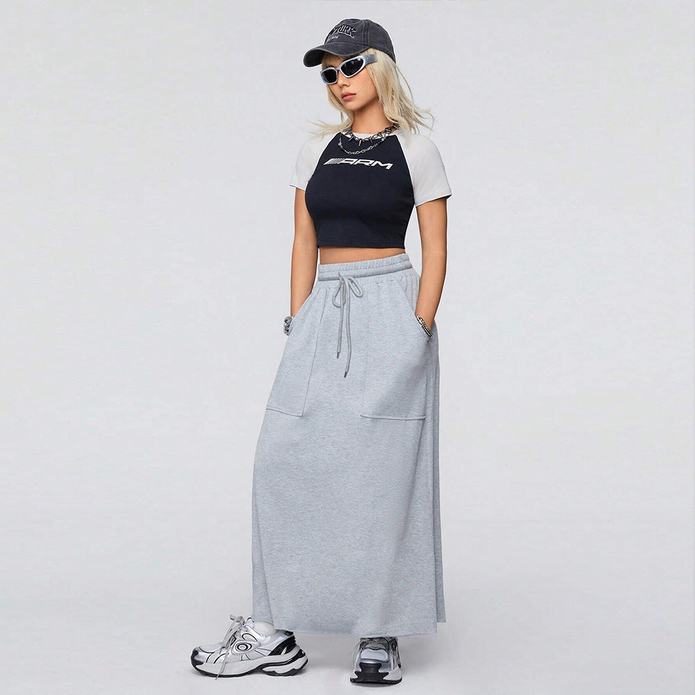 Harajuku Style Women's Casual Loose Sports Half Length Skirt