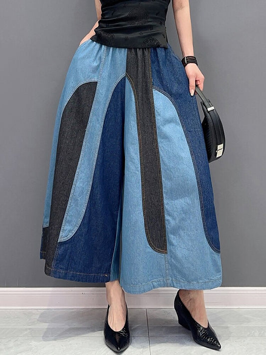 Harajuku Style Patchwork Wide Leg Pants