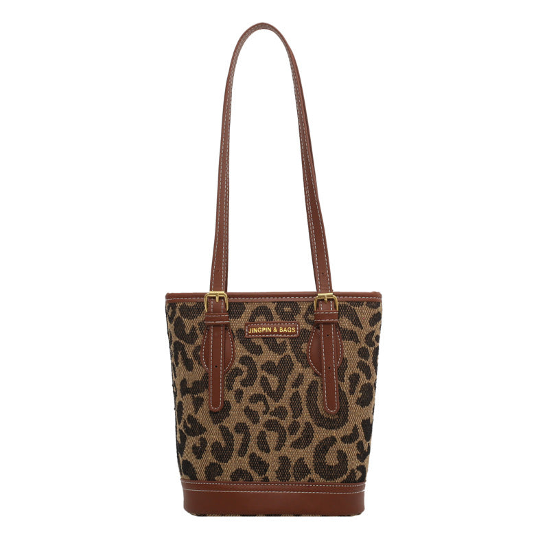 Retro Stitching Bucket Bag for Women