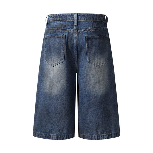 High Street Distressed Ripped Camo Denim Pants
