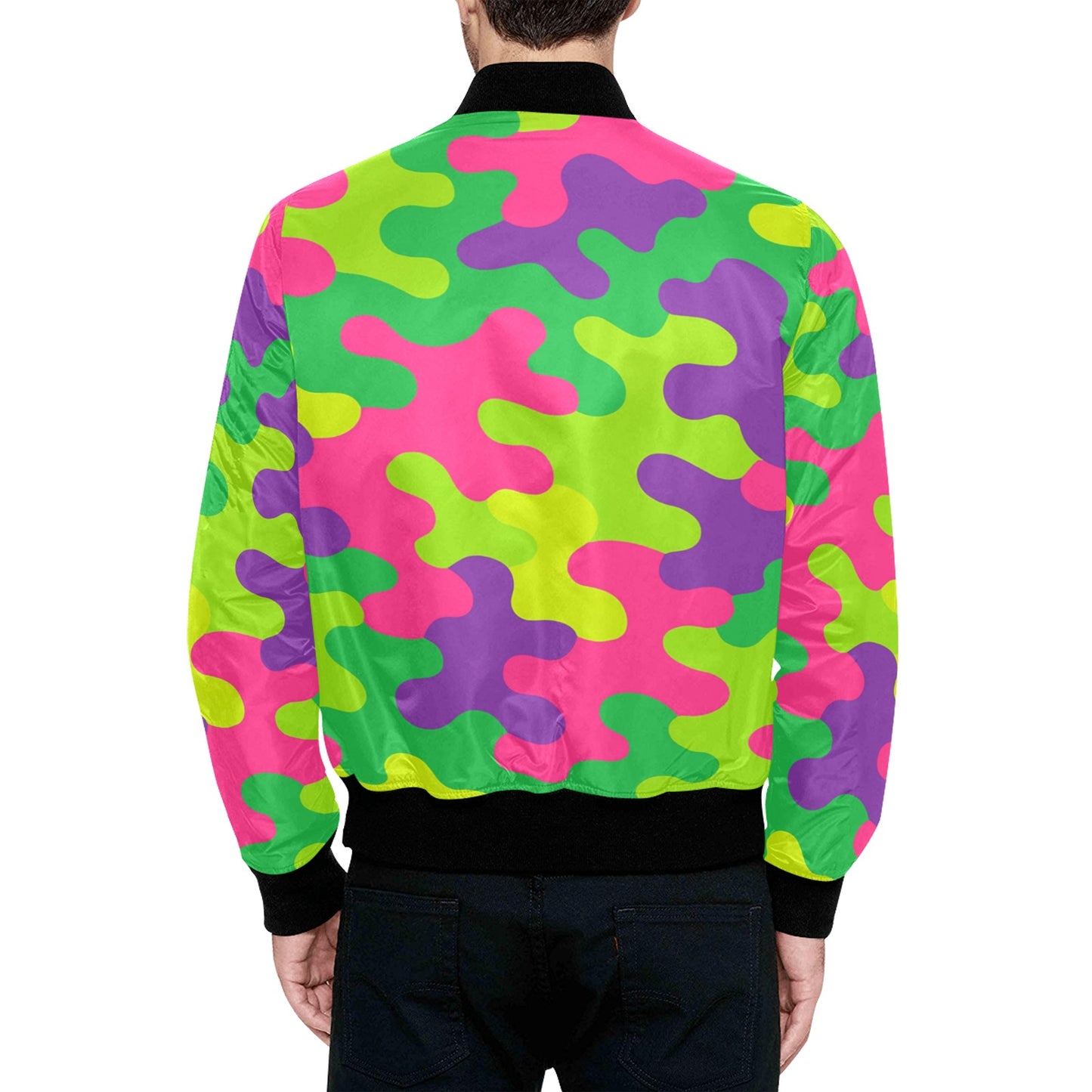 Harajuku Rainbow Camo Bomber Jacket