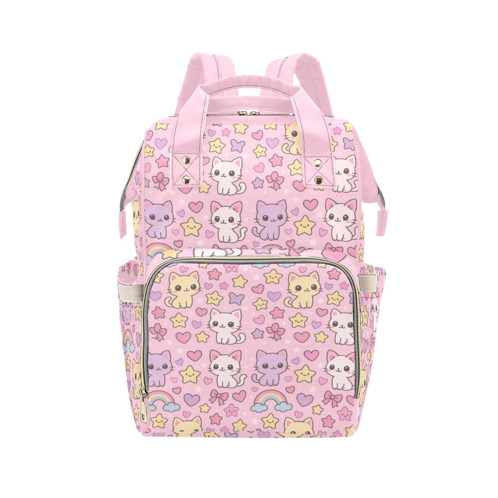 Cartoon Cat Rainbow Harajuku Kawaii Multi-Function Backpack